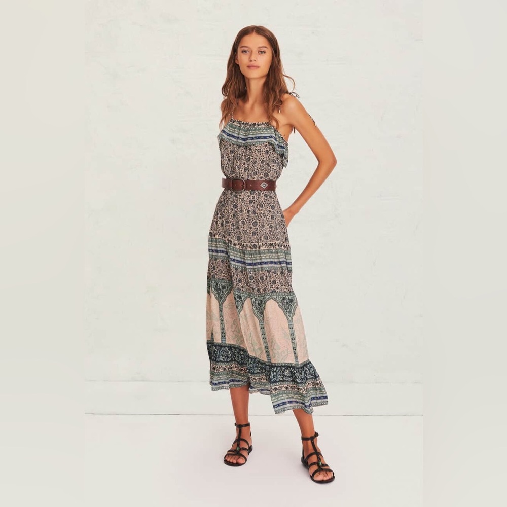 BA&SH / Teresa Print Midi Dress - Cocaranti / Used only once